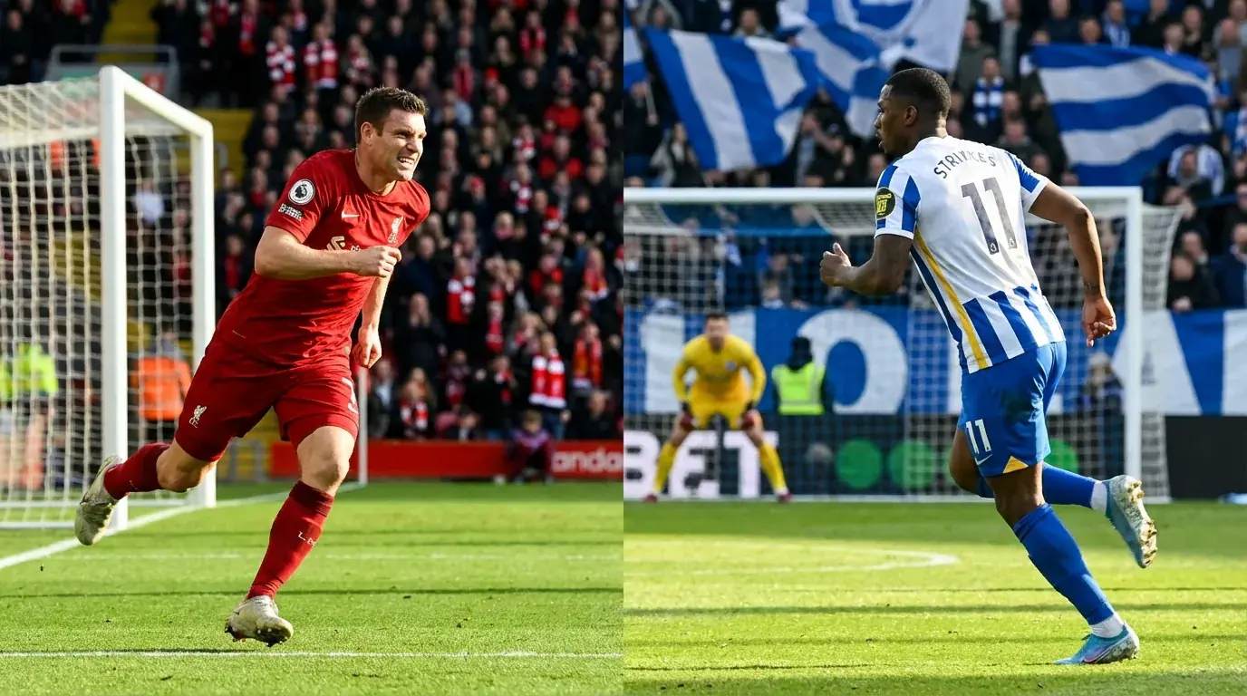 Dos delanteros de equipos rivales atacando hacia portería en un partido de La Liga